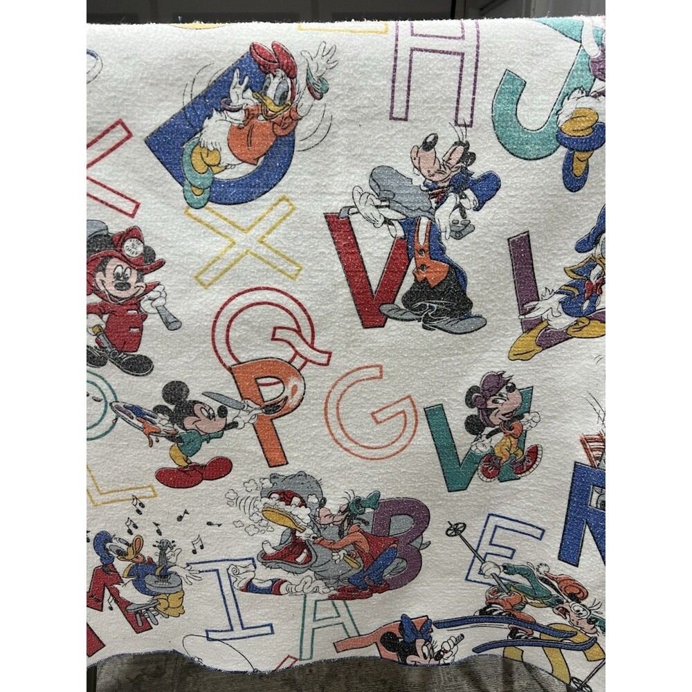 VINTAGE 1980S DISNEY COMFORTER MICKEY MOUSE & FRIENDS ALPHABET ABCS 88x64